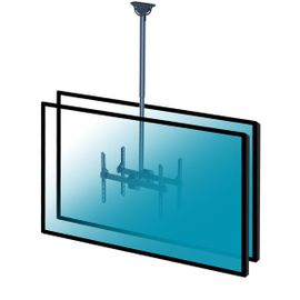Support plafond 2 écrans TV 37"-86", Hauteur 106-156cm