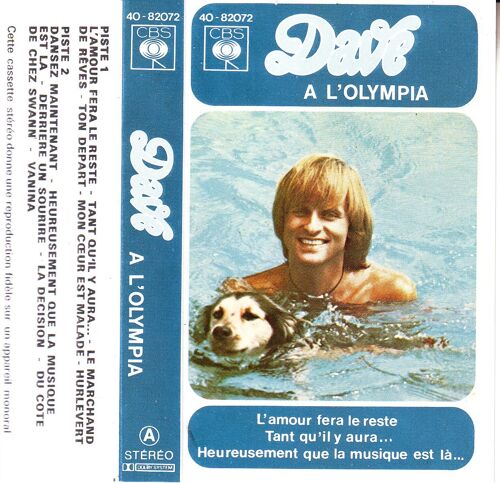 Dave À L'olympia - 1977 - Live - Enregistrement Public - Cassette Audio