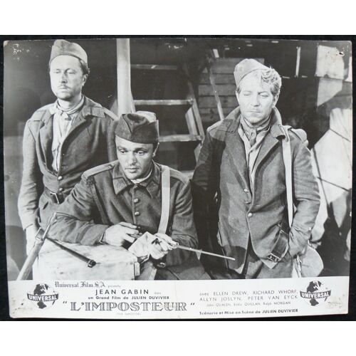 Jean Gabin - L'imposteur - The Impostor * Julien Duvivier - 1943 - 1 Photo D'exploitation Originale Française De Cinéma - Petite Affiche De 24x30 Cm - Original Lobby Card * Jean Gabin ; Ellen Drew