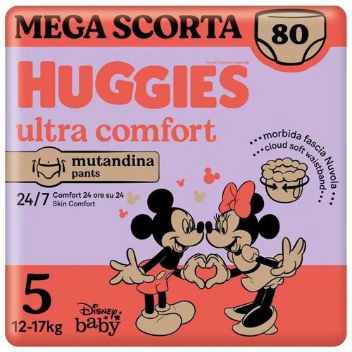 Huggies Pannolini Mutandina Ultra Comfort Taglia 5 Megapack 80 Pannolini