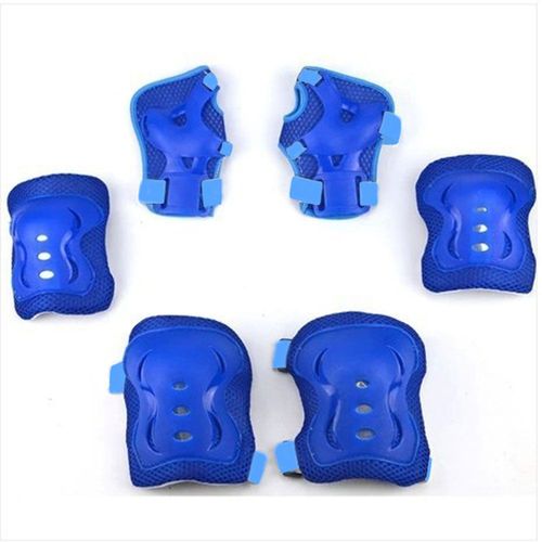 Lot De 6 Pcs - Pack De Protection Enfant Equipement Sportif Léger Pour Vélo Patinnage - Protecteur De Genouillère Coudière & Poignet ( Bleu )
