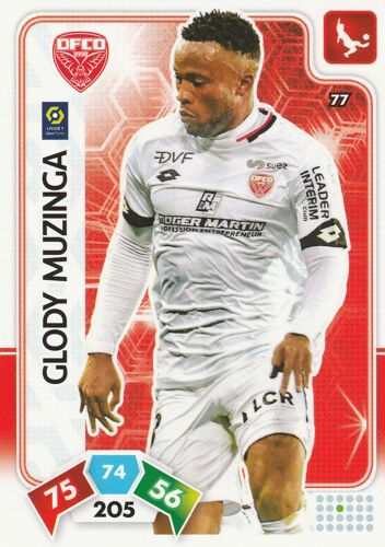 N° 77 - Carte Panini Adrenalyn Xl - Foot 2020 / 2021 - Glody Muzinga - Dijon Fco