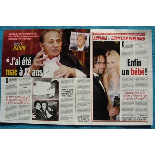 France Dimanche N°3111, Coupure De Presse: Roger Hanin, Adriana Et Christian Karembeu