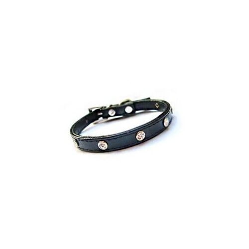 Collier Chien Noir Avec Strass
