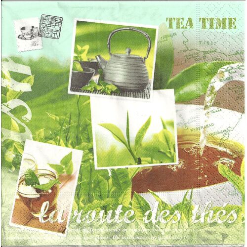 Lot De 2 Serviettes Déco Papier: Tea Time, La Route Des Thés