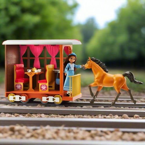 Dreamworks Spirit Untamed Lucky's Train Home Playset With Doll And Horse