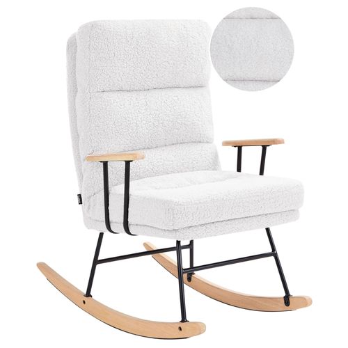 Fauteuil À Bascule Eskelin Bouclé Blanc Cassé