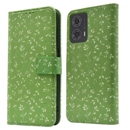 imoshion Étui de téléphone portefeuille Design Motorola Moto G24 Power Green Flowers