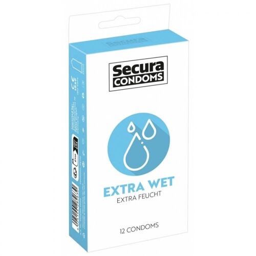 Preservatif Préservatifs Lubrifiés Extra Wet X12 Secura Condoms