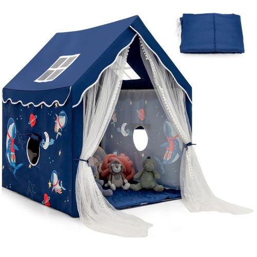 Tente De Jeux Pour Enfants Intérieur Cabane Avec Fenêtres En Maille Respirante Pour Enfants Plus De 1 Ans Bleu Helloshop26 20_0006426