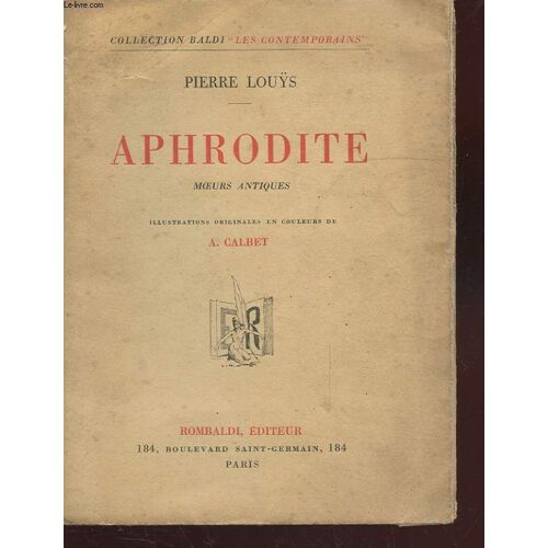 Aphrodite. Moeurs Antiques.
