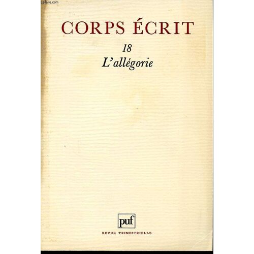 Corps Ecrit N.18 - L'allegorie