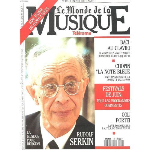 Le Monde De La Musique N° 145 : Rudolph Serkin : La Msuique Pour Religion. Bach Au Clavier Clavecin Ou Piano, Leonhardt Ou Richter, La Est La Question...