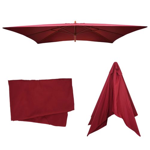Toîle De Remplacement Pour Parasol Florida, 3x4m, Polyester 6kg   Rouge-Bordeaux