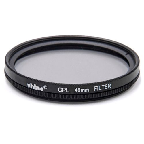 vhbw Filtre polarisant universel pour les objectifs d'appareil photo 49mm - Polariseur circulaire (CPL), noir