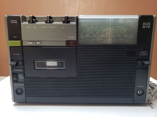 RADIO TRANSISTOR PHILIPS RR213 RETRO VINTAGE LECTEUR K7 CASSETTE ENREGISTREUR
