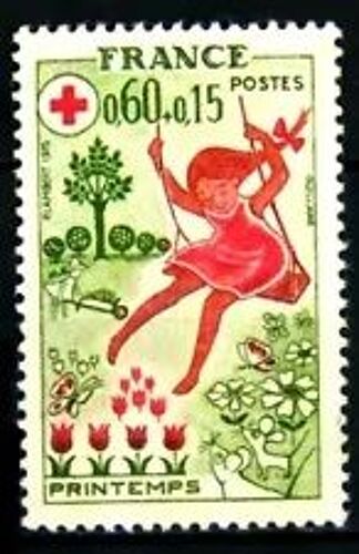 Timbre France 1975 Neuf ** Yt N° 1860 Croix Rouge Les Saisons