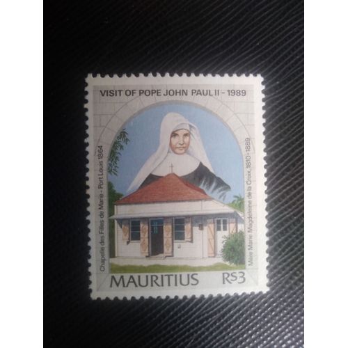 Timbre Ile Maurice Y T 723 Soeur Marie Magdeleine De La Croix (1810-1889), Chapelle 1989 ( 090708 )