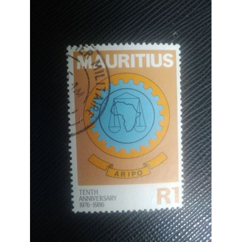 Timbre Ile Maurice Y T 656 Emblème De L’Organisation Régionale Africaine De La Propriété Industrielle 1986 ( 090708 )