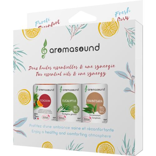 Coffret Kit 3 Huiles Essentielles + 3 Huiles Essentielles Pureté & Réconfort Aromasound