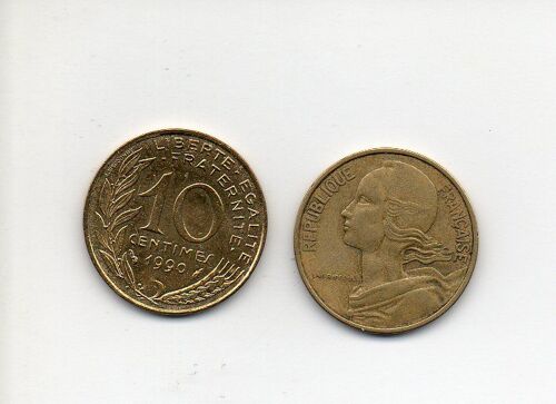 10 Centimes 1990 Marianne Lagriffoul Et Dieudonné Cuivre Alu Nickel