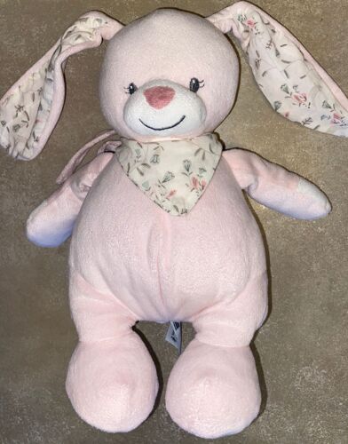 Doudou Lapin Bout'chou Monoprix Musical Rose Tendre Blanc Tissu Floral Fleuri Feuillage Peluche Jouet Boite A Musique Monop Comforter Bunny Boutchou Pink Plush Flowers Baby