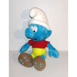 Peluche Schtroumpf The Smurfs Grand Model 48 Cm Doudou Smurfs Gilet Rouge