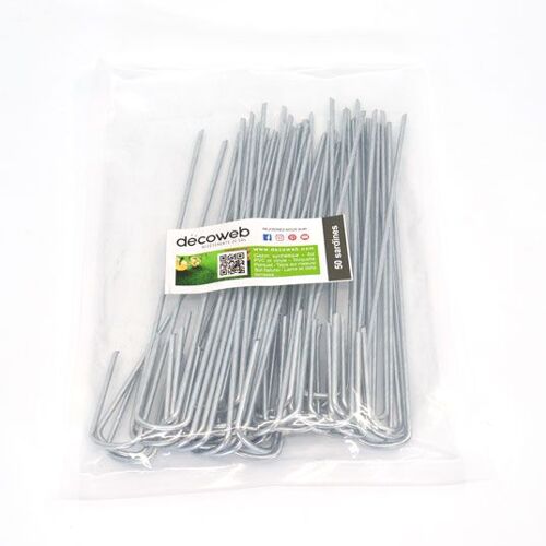 Agrafe d'ancrage pour gazon synthétique - 20 cm decoweb.com - Lot de 50 agrafes