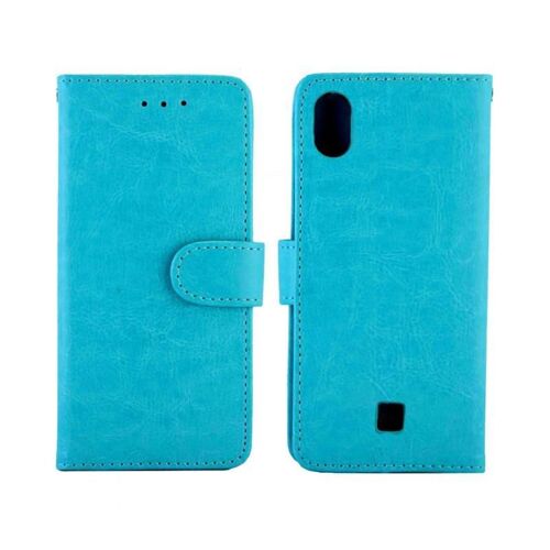 Flip Étui Pour Lg K20 2019 Fermeture Magnétique Bicelle Antichoc Titulaire De La Carte Cuir Pu - Bleu