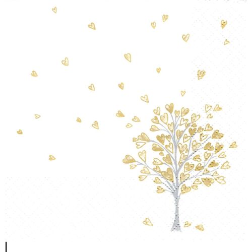 Lot De 2 Serviettes Déco En Papier: Arbre À Coeurs