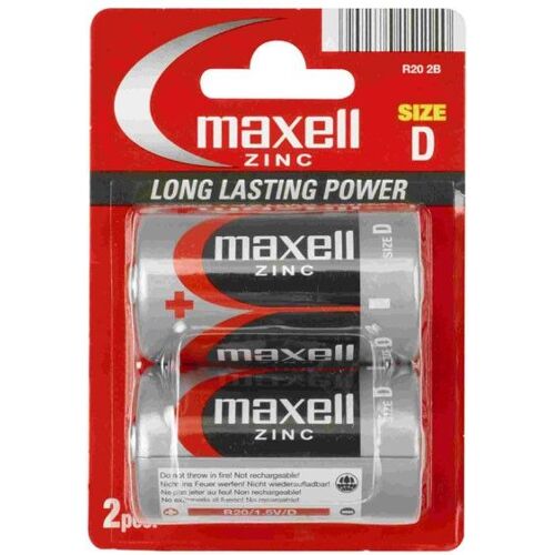 PILE SALINE R20 D CARBONE ZINC 1.50V BLISTER x2 MAXELL