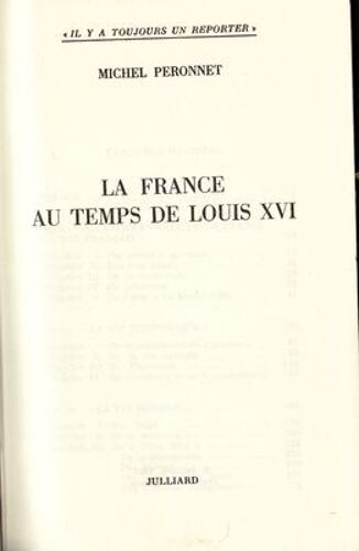 La France Au Temps De Louis Xvi