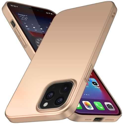 Coque iPhone 12, Etui Silicone Souple Ultra Fine, Protection Bumper en TPU Doré