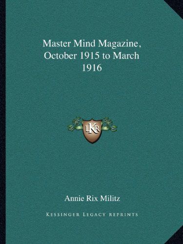 Master Mind Magazine, October 1915 To March 1916