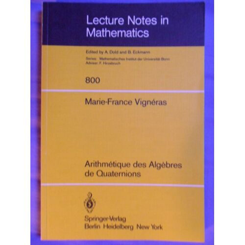 Arithmetique Des Algebres De Quaternions