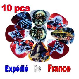 Iron Maiden : Lot De 10 Pcs Médiators Guitare Rock Zombie Skull - Abs Semi Rigide -