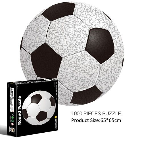 1000 Pièces Papier Rond Puzzle Dessin Animé Football/Basket-Ball Puzzle Adulte Décompression Enfants Apprentissage Jouet Éducatif Cadeau