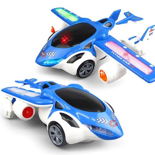 1 Pièces Nouveau Flash Jouet Électrique Rotation 360 ° Lumière Musique Son Automatique Déformation Avion Jouet Enfants Cadeau