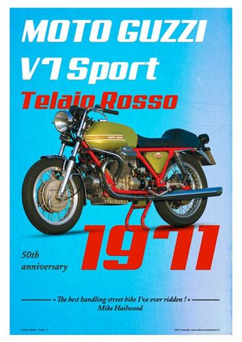 Poster Moto Guzzi V7 Sport - 1971