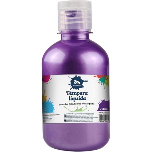 Raylu Paper® - Tempera Liquide Aux Couleurs Vives Pour Loisirs Créatifs Et Peintures Murales (250 Ml, Violet Métallisé)