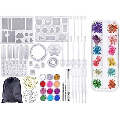 Bricolage Cristal Colle Bijoux Moule Ensemble Époxy Colle Bijoux Artisanat Faisant Kitsilicone Moulage Moules Outils Ensemble Bracelet Pendentif Bijoux Si