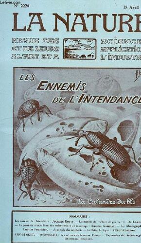 Revue Des Sciences Et De Leurs Applications Aux Arts Et À L'industrie, Les Ennemis De L'intendance.