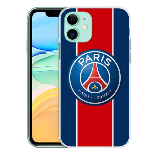 Coque Pour Iphone 11 - Logo Psg New Bande Rouge