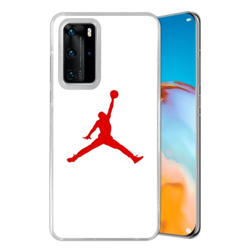Coque pour Huawei P40 - Jordan Basketball Logo Blanc