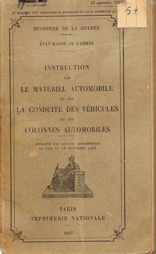 Instruction Sur Le Matériel Automobile Et Sur La Conduite Des Véhicules Et Des Colonnes Automobiles