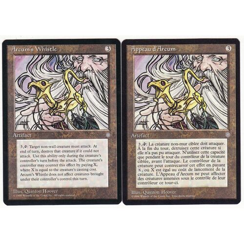 Lot De 2 Arcum's Whistle ( Appeau D'arcum ) - Mtg - Ice Age - Vo+Vf