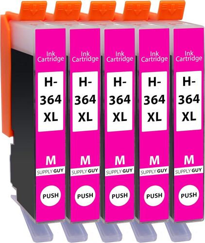 5 Cartouches d'encre Compatible avec HP 364 XL / CB324EE (Magenta)