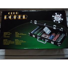 Mallette De Poker Club Poker Avec 250 Jetons De 13.5 G, Deux Jeux De Cartes, 5 Dés Et Un Jeton Dealer