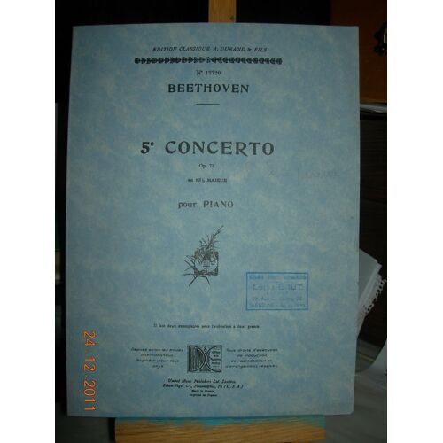 Partition Piano - 5e Concerto - Beethoven Op. 73 En Mib Majeur