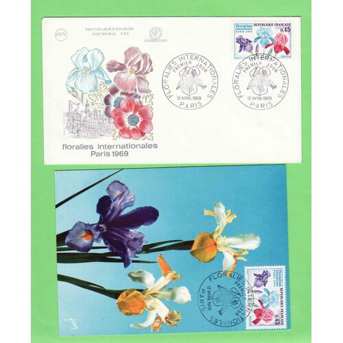 Lot D'une Enveloppe Et D'une Carte Premier Jour - Floralies Internationales - 1969